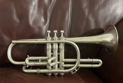 King Master Model (1918) Bb Cornet SN 26599 (ML bore) (silver plated) (gold wash bell)(professional)