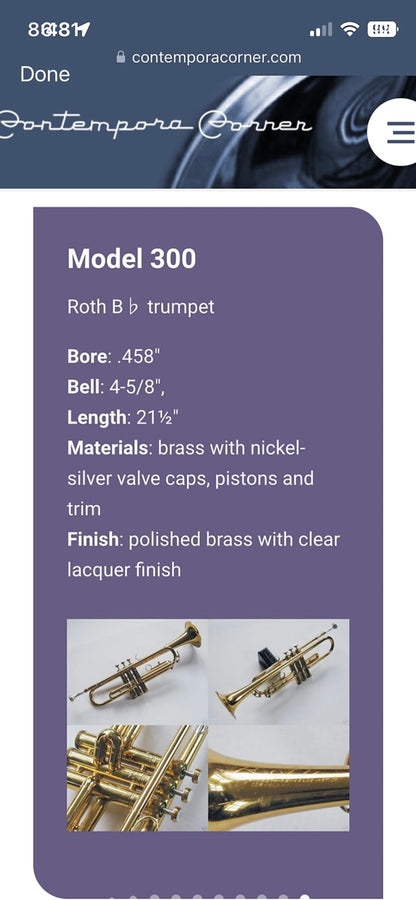Roth-Reynolds Model 300 Bb Trumpet (1959) SN 59829