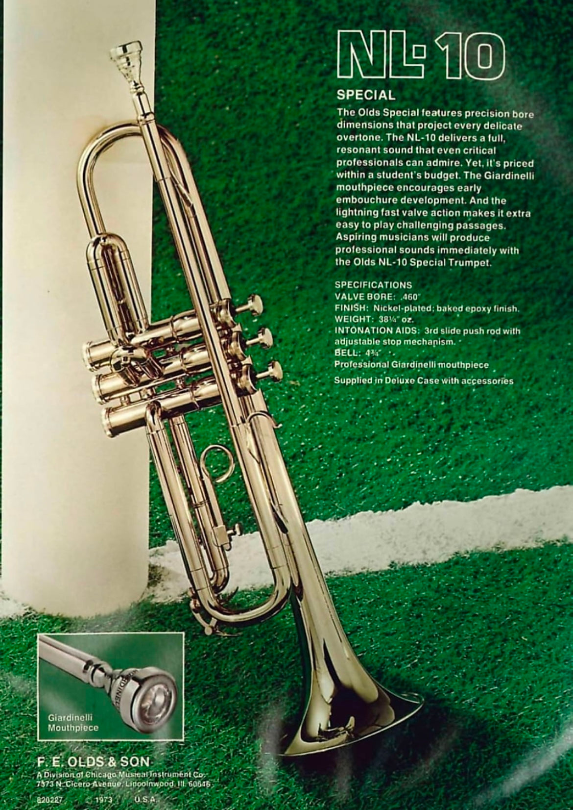 Olds Special NL-10 Bb Trumpet (1972) SN 843641 (Nickel plated)